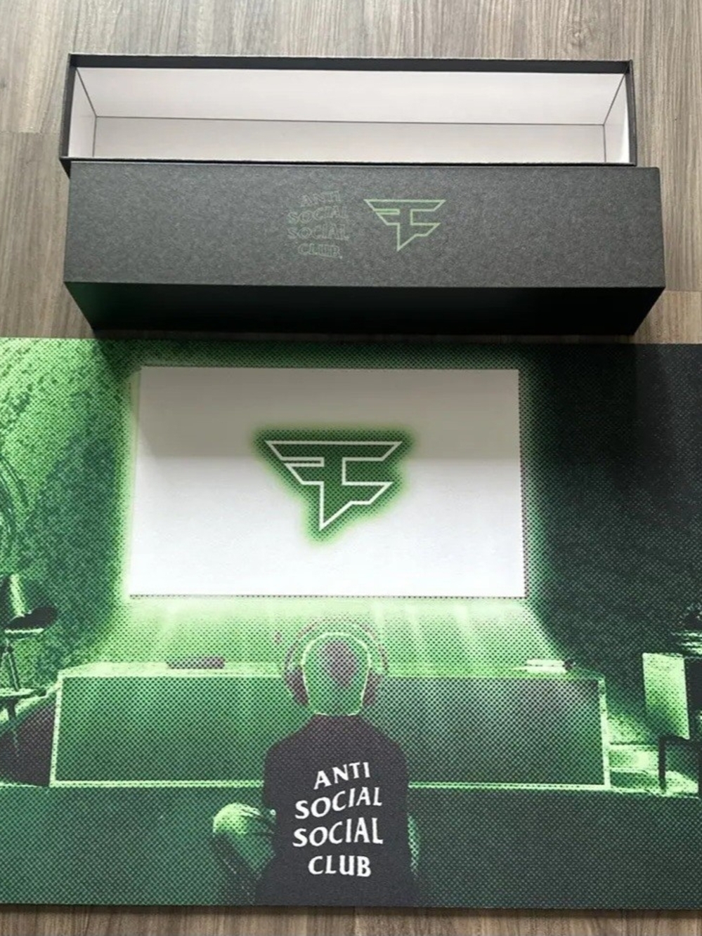 Anti Social Social Club Gaming Desk Mat Playmat - Black Green White